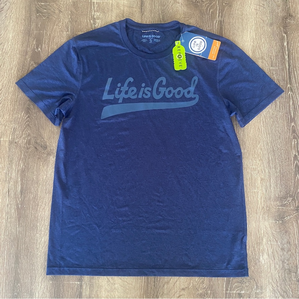 Life Is Good Active Blue Tee NWT!